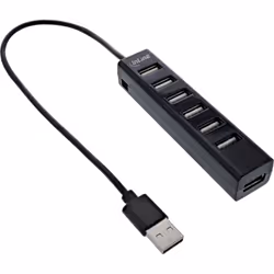InLine 33293D, USB 3.2 Gen 1 (3.1 Gen 1) Type-A, USB 2.0, 480 Mbit/s, Noir, Plastique