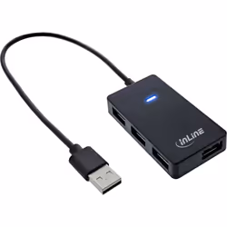 InLine 33293I, USB 3.2 Gen 1 (3.1 Gen 1) Type-A, USB 2.0, 480 Mbit/s, Noir, Plastique, 1 pièce(s)