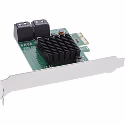 InLine 76617L, PCIe, SATA, Mâle, Profil bas, PCIe 2.0, Activité