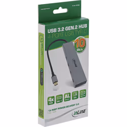 InLine 35392B hub & concentrateur USB 2.0 Type-C 10000 Mbit/s Gris - Vue supplémentaire 5