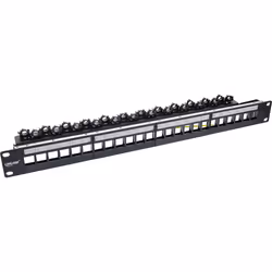InLine 76824P, Cat6, Cat5, Cat6a, Noir, Montage de rack, 1U, Boîte