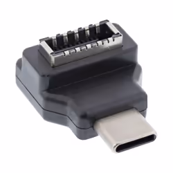 InLine 33446L, USB Type-C, Femelle, Noir, Femelle, Mâle, Courbe