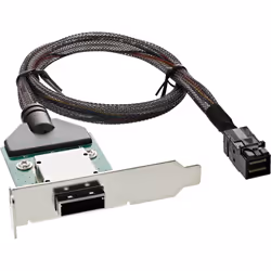 InLine 27656C, SFF-8643, Mini-SAS, SFF-8808, Profil bas, Noir, Chrome, Vert, 1 pièce(s)