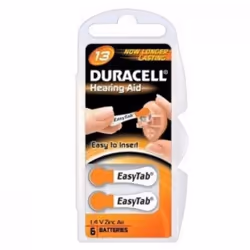 Duracell DA13 ACUSTICA, Batterie à usage unique, Zinc-Air, 1,4 V, 6 pièce(s), Métallique, Orange, Pile bouton