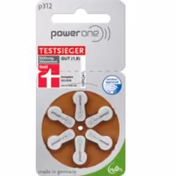 Power One p312, Batterie à usage unique, Zinc-Air, 1,45 V, 6 pièce(s), 170 mAh, 3,6 mm