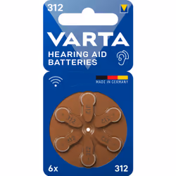 Varta 312, Batterie à usage unique, PR41, Zinc-Air, 1,45 V, 6 pièce(s), Hg (mercure)