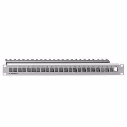 Rutenbeck PP-UM A-24/1, IEEE 802.3at, Cat6a, Gris, Polybutylene terephthalate (PBT), Zinc, Montage de rack, 1U