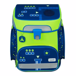 Scooli Sac décole jaune fluo bleu foncé pour fille et garçon - EasyFit Schulranzen-Set 5 pièces Glow Edition Level Up 289601