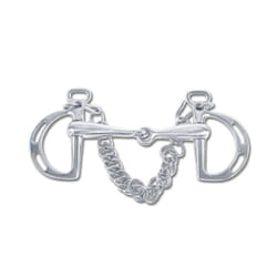 Mors avec gourmette pour cheval d'obstacles brisure simple creux Waldhausen