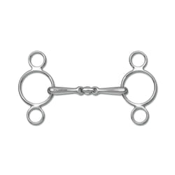 Mors 3 ou 4 anneaux pour cheval brisure double Waldhausen Massif