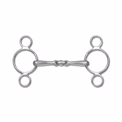 Mors 3 ou 4 anneaux pour cheval brisure double Waldhausen Massif