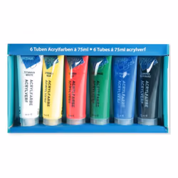 Stylex 28653, 75 ml, Noir, Bleu, Vert, Rouge, Blanc, Jaune, Mat, Tube