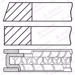 Jeu de segments de piston GOETZE 08-443900-00