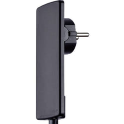 Evoline - Fiche plate à contact de protection 1510.0000.0100 avec dispositif d'aide au branchement plastique 230 v noir i