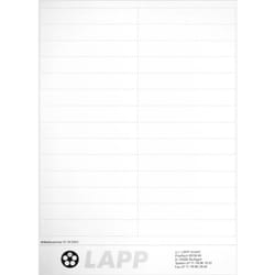 61742900 etb Etiquette 53 x 18 mm Couleur de la surface de marquage: blanc Nombre d'étiquettes: 56 X75323 - Lapp
