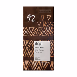 Vivani 285947, Chocolat noir, 80 g, 2674 kJ, 648 kcal, 59,4 g, 13,1 g