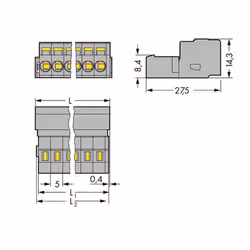 Wago 231-602 bornier 2P Gris