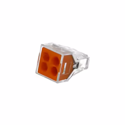 Connecteurs WAGO rapides ( 4 entrées, orange) pour fil rigide (max 2.5 mm²). A utiliser à la place des dominos Faites votre c ...