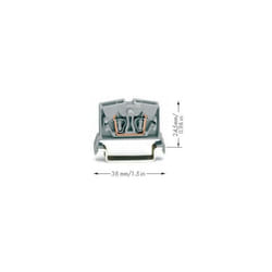 Wago - 264-736 - Borne de passage 4C - pour rail din ts 35 - Orange
