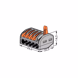 Wago 222-415 bornier Gris, Orange
