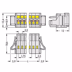 Wago 734-104/037-000 bornier 4P Gris
