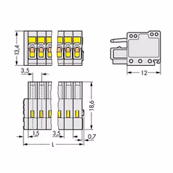 Wago 734-116/000-047 bornier 16P Gris