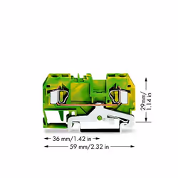 Wago 281-907 bornier Vert, Jaune