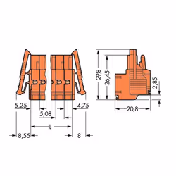 Wago 231-2304/037-000 connecteur de fils Orange