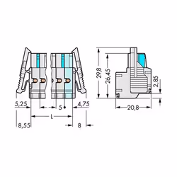 Wago 721-2104/037-000 bornier 4P Gris