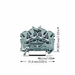 Wago 2002-6401 bornier Gris