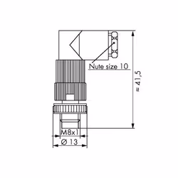 Wago 756-9105/030-000 connecteur de fils M8 Noir