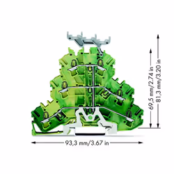 Wago 2002-3237 bornier Vert