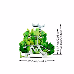 Wago 2002-2237 bornier Vert, Jaune