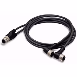 Wago M12, 1m, 1 m, Sensor/actuator, 2xM12, 1xM12, Femelle/Femelle, Noir, 4,7 mm