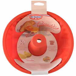 Dr. Oetker 4044935012697, Moule à gâteau, Rond, 400 °C, Rouge, Silicone, 22 cm