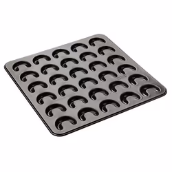 Zenker 6001, Moule à Madeleines, Carré, Surface strié, 230 °C, Noir, Métal