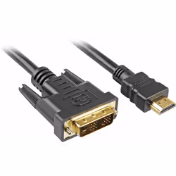 Sharkoon 4044951009060, 3 m, HDMI, DVI-D, Or, Noir, Mâle/Mâle
