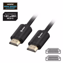 Sharkoon HDMI/HDMI 4K, 3m câble HDMI HDMI Type A (Standard) Noir