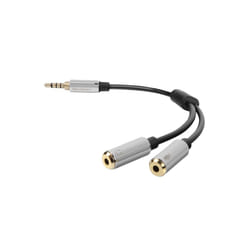 Sharkoon 0.12m, 3.5mm/2x3.5mm câble audio 0,12 m 3,5mm Noir, Argent