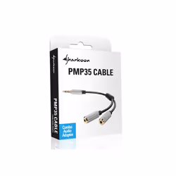 Sharkoon 0.12m, 3.5mm/2x3.5mm câble audio 0,12 m 3,5mm Noir, Argent