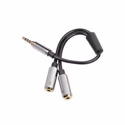 Sharkoon 0.12m, 3.5mm/2x3.5mm câble audio 0,12 m 3,5mm Noir, Argent