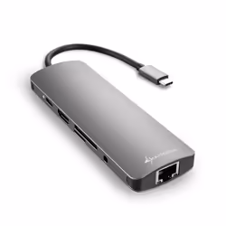Sharkoon USB 3.0 Type C Combo Adapter, USB Type-C, HDMI, RJ-45, USB 3.2 Gen 1 (3.1 Gen 1), Gris, 132 m, 5 Gbit/s, 130 mm