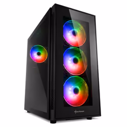 Sharkoon TG5 Pro RGB, Midi Tower, PC, Noir, ATX, micro ATX, Mini-ITX, Acier, Verre trempé, Jouer