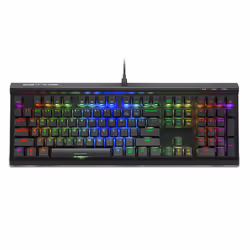 Sharkoon SKILLER SGK60, Taille réelle (100 %), USB, Clavier mécanique, QWERTY, LED RGB, Noir