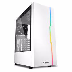 Sharkoon RGB Slider, Midi Tower, PC, Blanc, ATX, micro ATX, Mini-ITX, Jouer, Multicolore