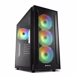 Sharkoon TG6M RGB, Tower, PC, Noir, ATX, micro ATX, Mini-ITX, Jouer, Multicolore