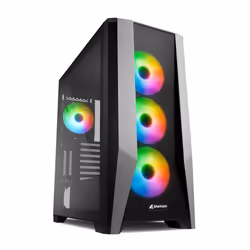 Sharkoon ELITE SHARK TG7M RGB, PC, Noir, ATX, EATX, micro ATX, Mini-ITX, Jouer, Multicolore, Ventilateur