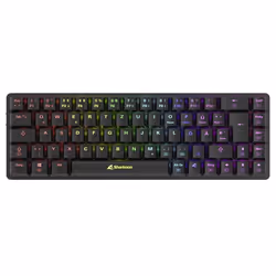 Sharkoon PureWriter W65, Avec fil &amp;sans fil, RF sans fil, Clavier mécanique, QWERTZ, LED RGB, Noir