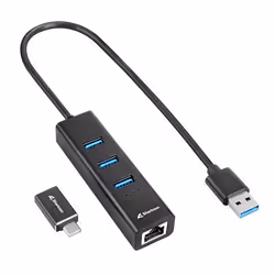 Sharkoon 4044951037575, Sans fil, USB 3.2 Gen 1 (3.1 Gen 1) Type-C, Noir, USB 3.2 Gen 1 (3.1 Gen 1) Type-A, Aluminium, Chrome ...