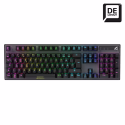 Sharkoon SKILLER SGK20 Red, Avec fil, USB, Clavier mécanique, QWERTZ, LED RGB, Noir